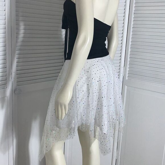 Vintage 90’s Sheer Double Layered Asymmetrical Fairycore Party Dress Size Small - Picture 6 of 13